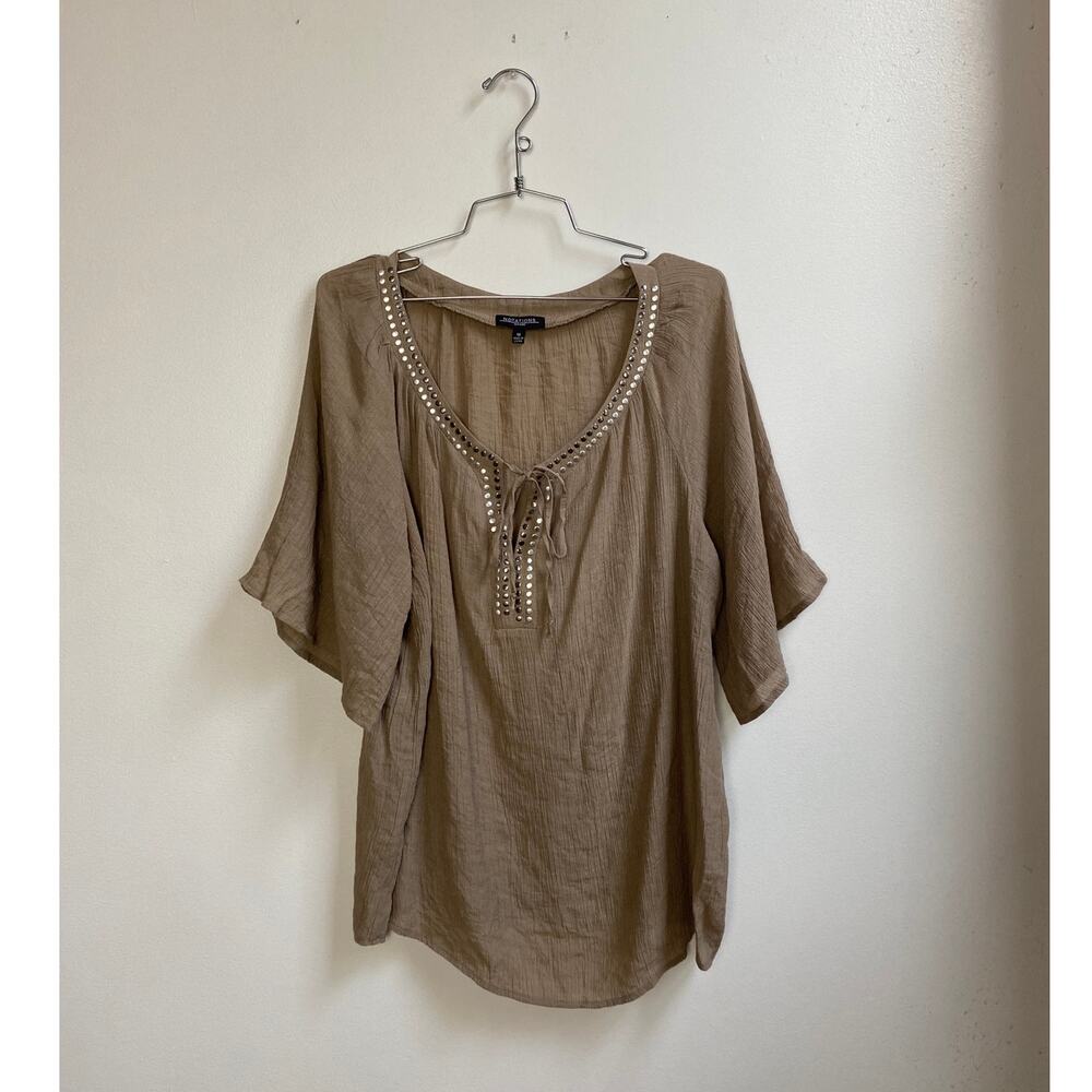 Y2K Studded Gauzy Beach Blouse